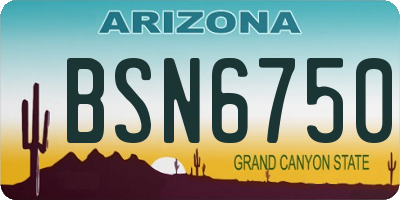 AZ license plate BSN6750