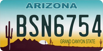 AZ license plate BSN6754