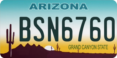 AZ license plate BSN6760