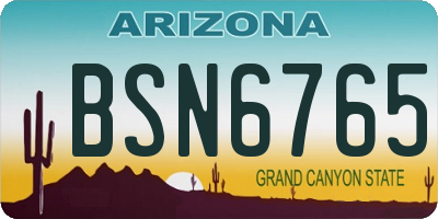AZ license plate BSN6765