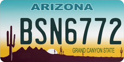AZ license plate BSN6772