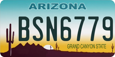 AZ license plate BSN6779
