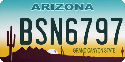 AZ license plate BSN6797