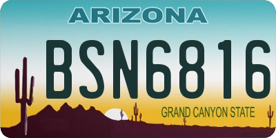AZ license plate BSN6816