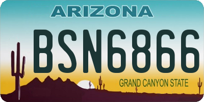 AZ license plate BSN6866