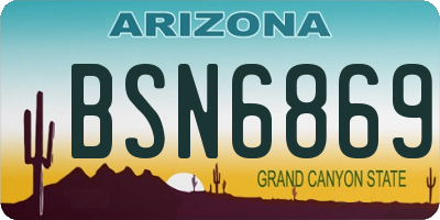 AZ license plate BSN6869