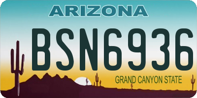 AZ license plate BSN6936