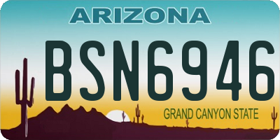 AZ license plate BSN6946