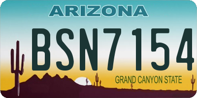 AZ license plate BSN7154