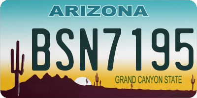AZ license plate BSN7195