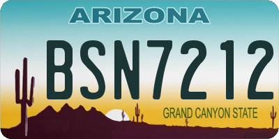 AZ license plate BSN7212