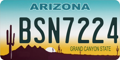 AZ license plate BSN7224