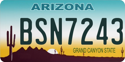 AZ license plate BSN7243