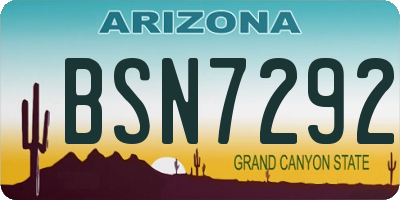 AZ license plate BSN7292
