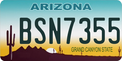 AZ license plate BSN7355