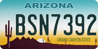 AZ license plate BSN7392