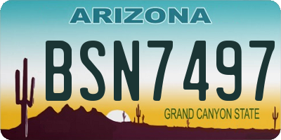 AZ license plate BSN7497