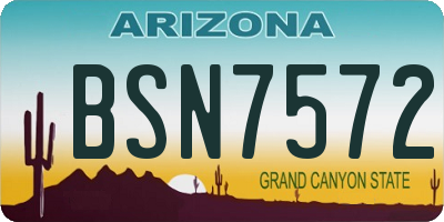 AZ license plate BSN7572