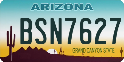 AZ license plate BSN7627