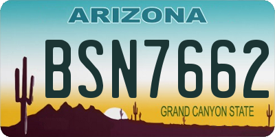 AZ license plate BSN7662