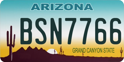 AZ license plate BSN7766