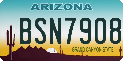 AZ license plate BSN7908