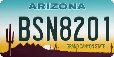 AZ license plate BSN8201