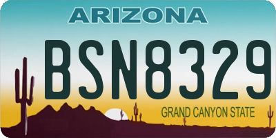 AZ license plate BSN8329