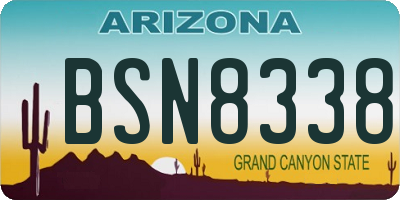 AZ license plate BSN8338