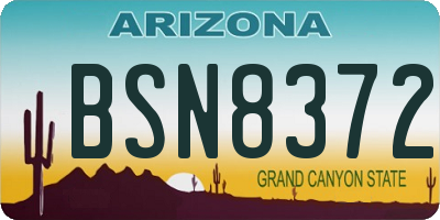 AZ license plate BSN8372