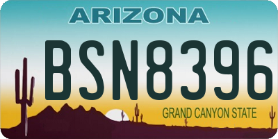 AZ license plate BSN8396
