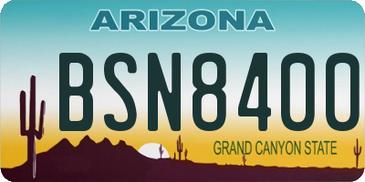 AZ license plate BSN8400