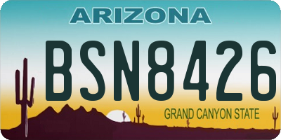 AZ license plate BSN8426