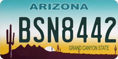AZ license plate BSN8442