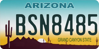 AZ license plate BSN8485