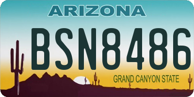 AZ license plate BSN8486