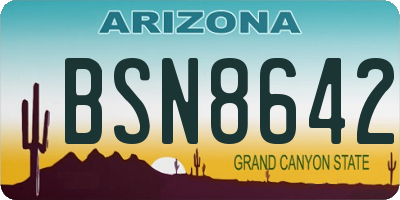 AZ license plate BSN8642