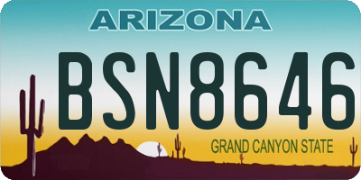 AZ license plate BSN8646