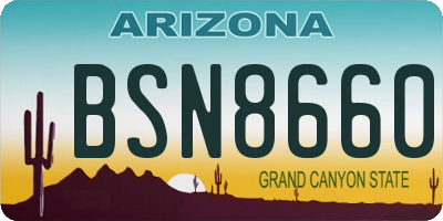 AZ license plate BSN8660