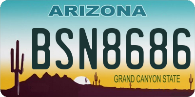 AZ license plate BSN8686