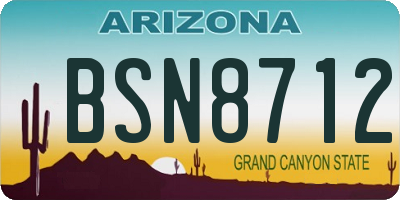 AZ license plate BSN8712