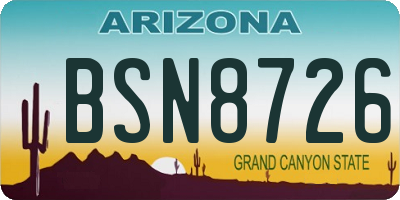 AZ license plate BSN8726