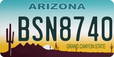 AZ license plate BSN8740