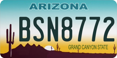 AZ license plate BSN8772