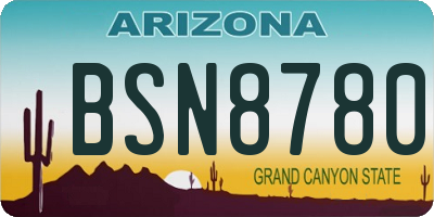 AZ license plate BSN8780