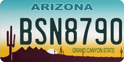 AZ license plate BSN8790