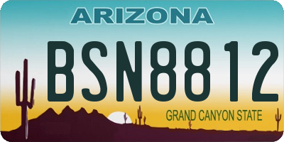 AZ license plate BSN8812
