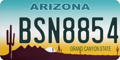 AZ license plate BSN8854