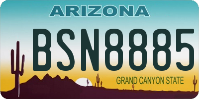 AZ license plate BSN8885
