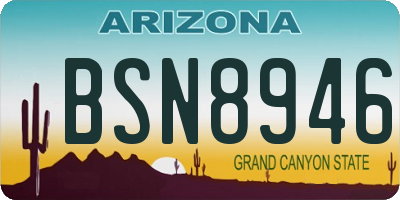 AZ license plate BSN8946